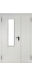 Металлическая противопожарная двухстворчатая распашная дверь DoorsStore T844 с остеклением
