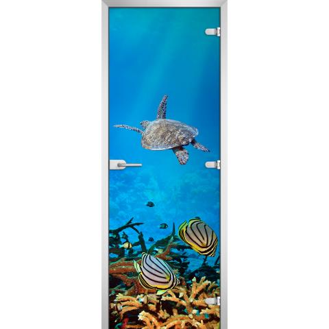 Дверь стеклянная Underwater World-02