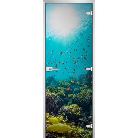 Дверь стеклянная Underwater World-06